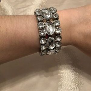 Silver tone bracelet with stones